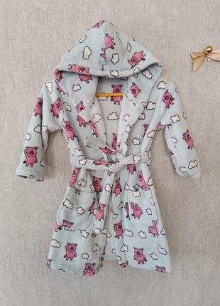 Теплый пушистый халат р.4-5 лет