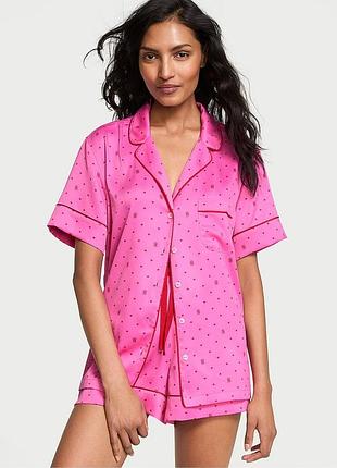 Піжама victoria's secret glazed satin short pajama set new