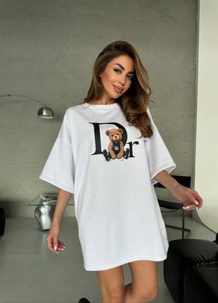 Футболка оверсайз петля с принтом