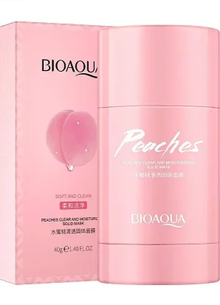 Тверда маска-стік для очищення обличчя з екстрактом персика bioaqua peach 40 г