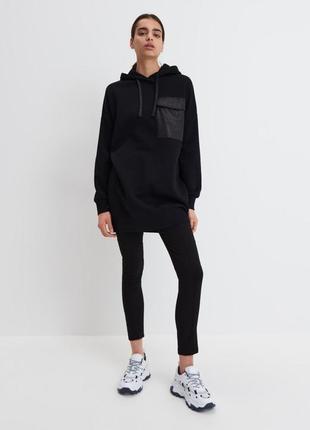 Черное худи удлиненное в стиле zara 4