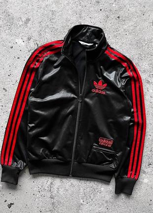 Adidas chile 62 womens vintage 00s rare black full zip jacket 3-stripes red женская, винтажная куртка, олимпийка