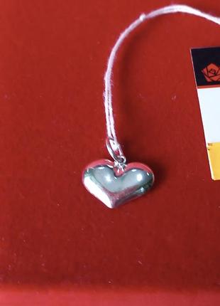 Срібна підвіска серце 925 проби.