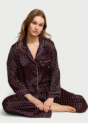 Піжама victoria's secret satin glazed satin long pajama set new