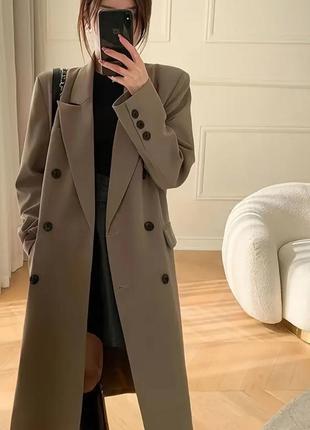 Элегантный длинный тренч пальто классическое кашемировое женское брендовое новое с упаковкой на подарок zara