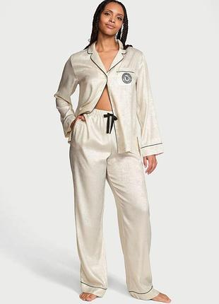Пижама сатиновая victoria’s secret glazed satin long pajama set