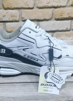 Кожаные белые женские кроссовки bona 37-41р