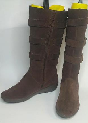 Женские замшевые сапоги clarks