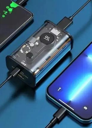 Зовнішній акумулятор power bank kp-25 · портативний зарядний пристрій 20000 mah · павербанк із двосторонньою швидкою зарядкою
