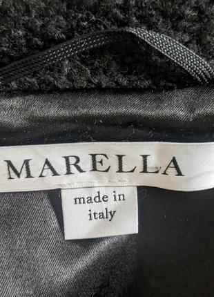 Marella пальто из шерсти шерстяное пальто объемные рукава оверсайз буклированное пальто черное пальто2 фото