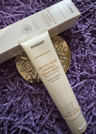 Мінеральний сонцезахисний крем для обличчя з оксидом цинку spf 30 sonage protec plus mineral sunscreen spf 30