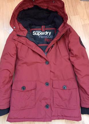 Парка женская superdry rescue red  р.xs