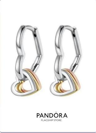 Серьги серебро оригинальные стильные трансформеры silver_pandora тип кольца