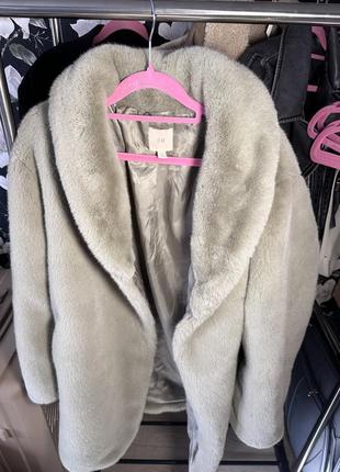Шубка шуба h&m хаки оверсайз