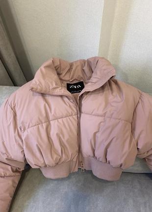 Вкорочений куртка пуфер zara