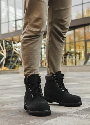Чоловічі черевики timberland black (хутро)9 фото
