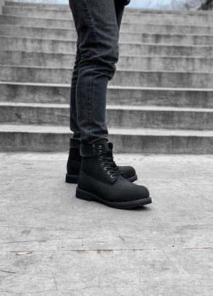 Мужские ботинки timberland black (мех)3 фото