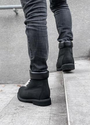 Мужские ботинки timberland black (мех)6 фото
