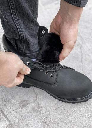 Чоловічі черевики timberland black (хутро) 5