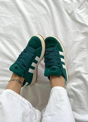 Кроссовки adidas campus dark green white