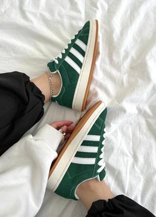 Кроссовки adidas campus dark green white