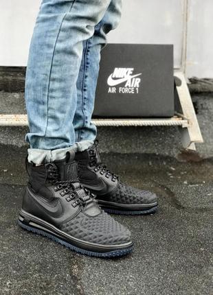 Мужские кроссовки nike lunar force 1 black (термо)