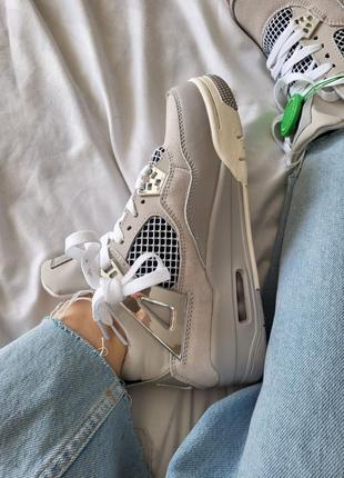 Nike air jordan 4 grey metallic2 фото