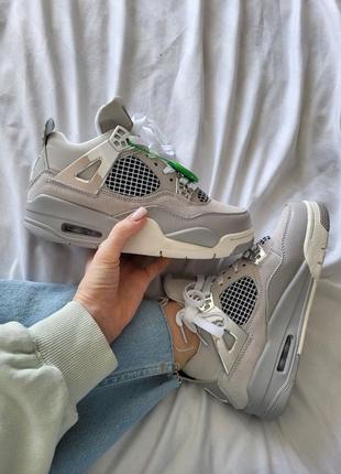 Nike air jordan 4 grey metallic3 фото