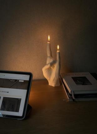 R o c k c a n d l e - свічка жест руки рок (рокерська коза) \ свеча жест руки рок (рокерская коза)