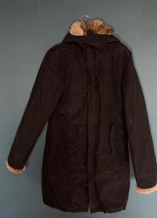 Куртка парка пуховик woolrich натуральный с мехом