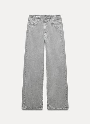 Широкие брюки zara с джинсовым эффектом