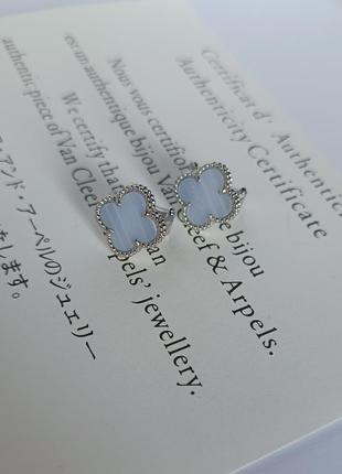 Брендовые серьги клевера англ застежка ван клиф