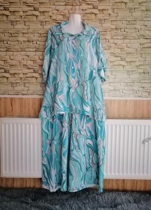 Брючный летний костюм комбинезон длинные брюки палаццо