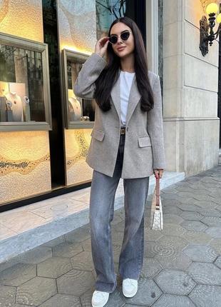 Блейзер жакет піджак з вовною zara сірий графіт xs s m