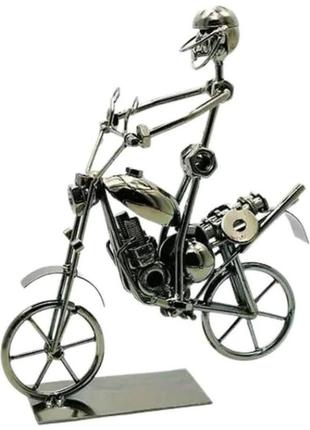 Статуэтка металлическая байкер 24 см