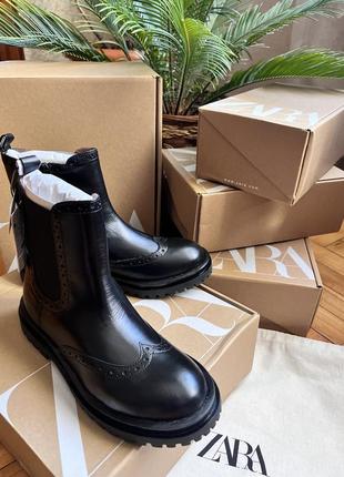 Розпродаж ботильйони черевики zara оригінал 💯% натуральна шкіра