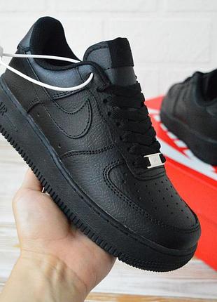 Nike air force 1 mid lv8 кроссовки женские кожаные кожа весенние осенние демисезонные топ качество черные лицензия найк форс