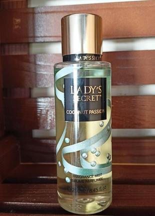 Женский парфюмированный спрей-мист для тела lady’s secret coconut passion, 250 мл