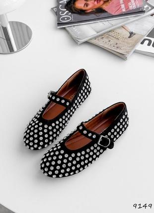 Балетки женские annet черные экозамша