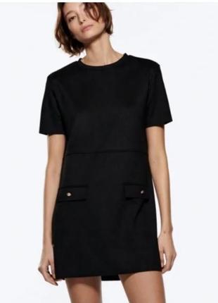 Платье под замш zara l