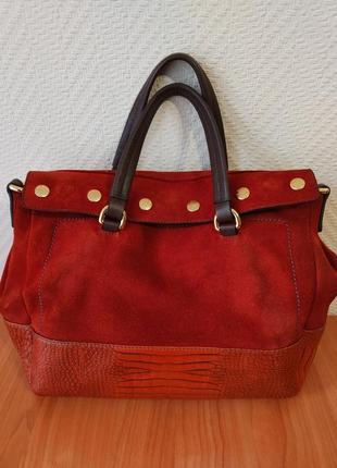 Furla кожаная замшевая сумка