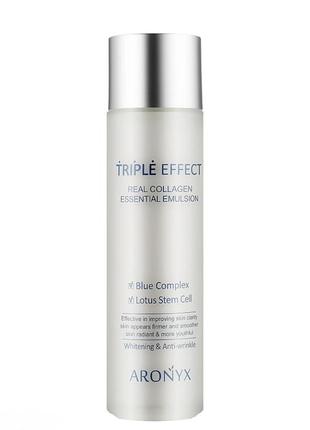 Антивікова емульсія для обличчя medi flower aronyx triple effect real collagen essential emulsion