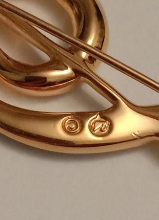 Позолоченная винтажная брошь swarovski сваровски клейма