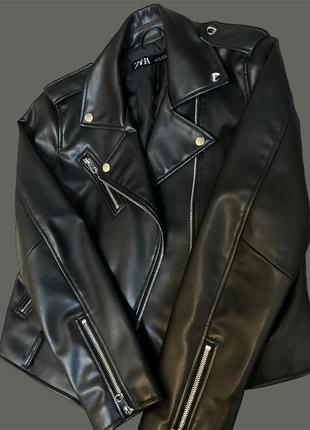 Кожаная куртка zara2 фото