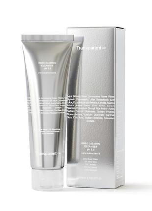 Ніжний гель для вмивання обличчя transparent-lab rose calming cleanser ph 5.5