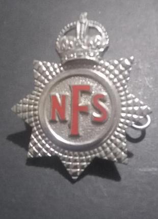 Британский значок на фуражку корпуса национальной пожарной службы nfs