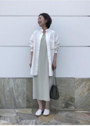 Uniqlo рубашка блуза хлопок коттон айвори оверсайз