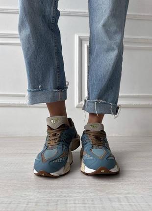 New balance 9060 brown blue кроссовки натуральная замша7 фото
