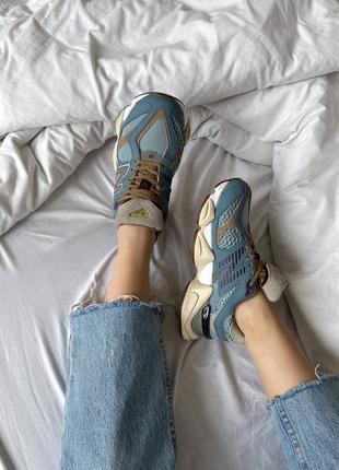 New balance 9060 brown blue кроссовки натуральная замша9 фото