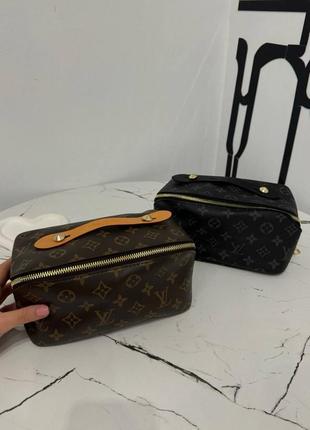 Косметичка брендовая люкс канва монограм с ручкой